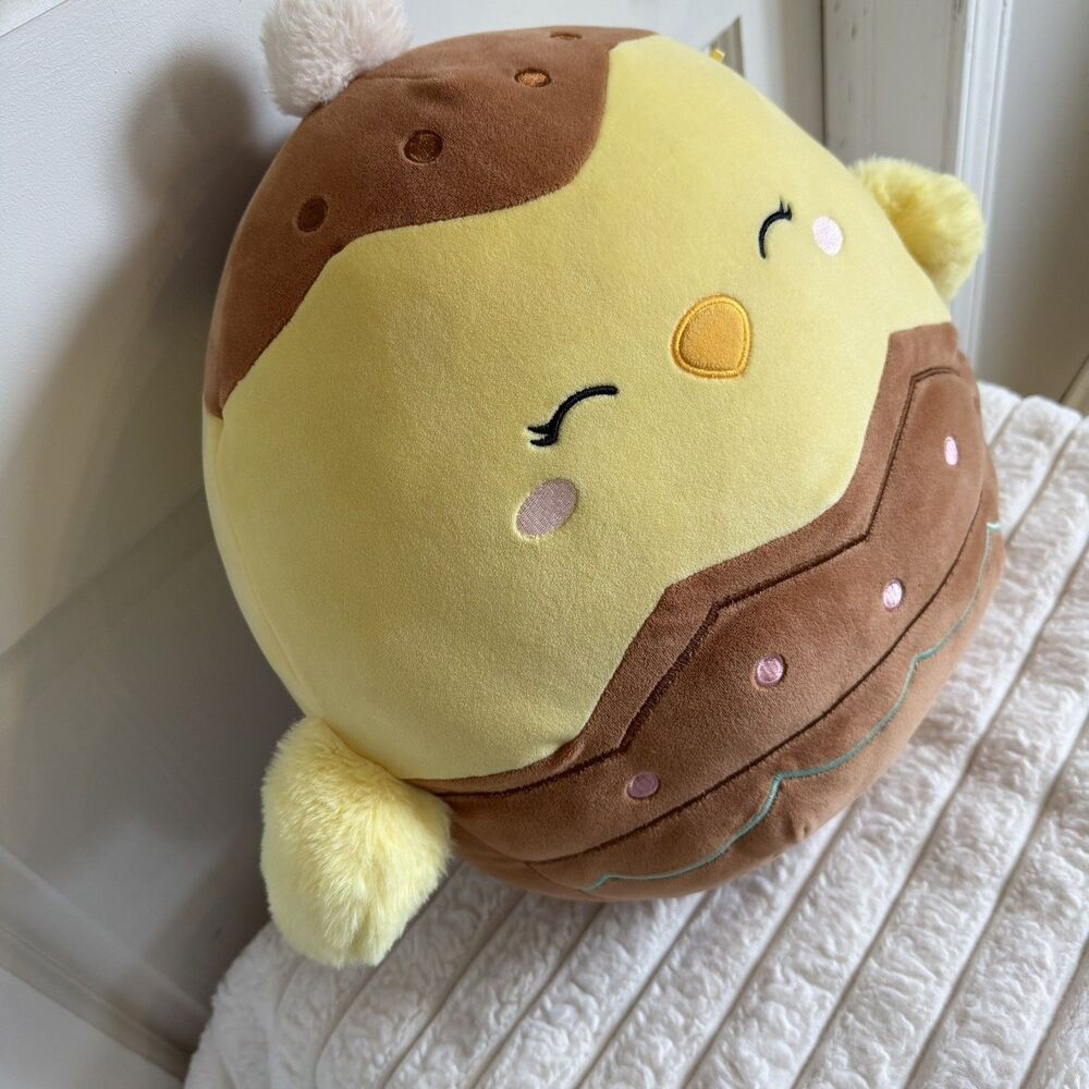 Squishmallow Aimee Chocolate Easter Egg 16 Inch Yellow Chick